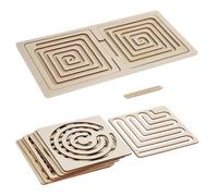 Generico Maze Activity Card - Wooden Cognitive Puzzle, Toy Brain Training Path, Learning Card Manual Control | Educational Skill Development for Bam