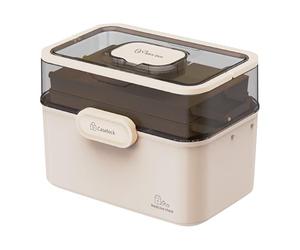Generico Medical Organizer - Travel Medicine Holder, Transparent Box | for Folding Pills, Compact Block Organizer, Supply Transport King, multi-coloured, L, Please refer to description