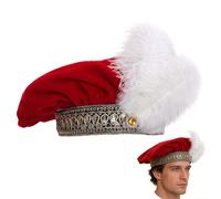 Generico Medieval Hat | Exquisite Flat Shape Velvet Headwear for Costumes, Hat and Hat for Costumes, Theme Parties, Shows, Theaters, Festivals and Holidays