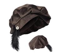 Genérico Medieval Style Hat For Men | Tudor Soft Beret with Size 62cm - Medieval Elizabethan Beret | For Halloween And Stage Show