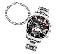 Genérico Men Stainless Steel Watches Elegant Watches for Men - Classic Watch | Simple But Elegant Calendar Bracelet for Business Men, Stainless Steel Bracelet, silver, Consulte la descripción, See