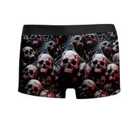 Genérico Men's Halloween Boxer Shorts with Horror Print Mid-Cut Soft Breathable Briefs with Moisture Transport Elasticity for Daily Use
