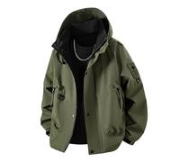Genérico Men's Motorcycle Jacket Windbreaker Waterproof Casual Flight Suit Baseball Jackets Zipper with Pockets Solid Color Outdoor Camping, mint green, S