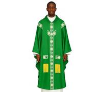 Generico Men's Priest Dress with Catholic Chasuble Priest with Ribbon
