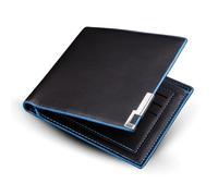 Generico Men's PU Leather Wallet - Horizontal Wallet, 3 Credit Card Slots, 2 Banknote Compartments, Slim Classic Wallets for Men, Black, Portafoglio Grande Slim, Classic