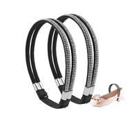 Generico Mens Shoe Boars High Heel Elastic Ankle Ankle Holder Rhinestone Design Adjustable Bling for Secure Fit | Fits All High Shoes, White Diamonds Black Bottom, riferimento alla descrizione