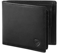 Generico Men's Slim RFID Blocking Leather Wallet, with Coin Holder, Key and Credit Card Holder, ID Window, Banknote Compartments and Gift Box, Small Brifold (9 x 14 x 2.6 cm)