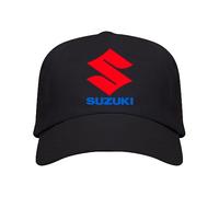 Genérico Men's Suzuki Logo Black Cap, Black/White, One size