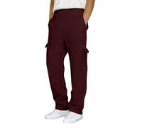 Generico Men's Work Trousers, Utility Lightweight Multi Pockets Stretch Fabric for Movement Urban Design with Reinforcements for Professional Activities and Walking, Wine, S