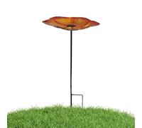 Genérico Metal Bird Bath - 63 cm Floral Water Drinker for Bees, Bird Bath with Stake, for Butterfly Bees Patio Lawn Garden and Farm