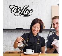 Genérico Metal Coffee Sign - Wire Word Hanging Artwork | Stylish Wall Mounted Sculpture with Feature, Contemporary Kitchen Cafe Office Living Room Bar Decoration Accent for Rustic Modern Home