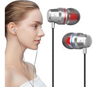 Genérico Metal Headphones, 1. Length Wired Earbuds | Metal Material with Noise Isolation, 10G, Professional Wired Controller, Internal with Bass Intens Sound
