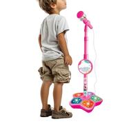 Generico Microphone for Children, Stage LED Portable Toy - Microphone Toy with Stand - for Teen Singing Parties Studio Streaming Christmas Birthday Podcast Recording