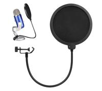 Genérico Microphone Pop Filter, Microphone Pop Screen, Professional Microphone Windshield, Double Layer Microphone Wind Shield with Adjustable Singing Neck