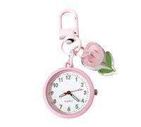 Genérico Mini Pocket Watch Keychain - Watch with Bag Pendant 3 x 6.5 cm, Accessory for Girls 20 g | Structure Allows for a Comfortable Accessory. Bags Allow for Rá Verification, Pink, Consulte la