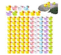 Genérico Mini Resin Duck Miniature Duck Figures | Waterproof Mini Ducks Figures,100pcs Cute Small Animal Decoration Multifunctional Landscape for Fish Tank,Garden