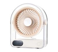 Generico Mini Tischventilator - Digitales Display, USB-Aufladbar, 5 Geschwindigkeiten, Tragbarer Personalventilator | für Nachttisch Wohnzimmer Küche Homeoffice Studium Apartment