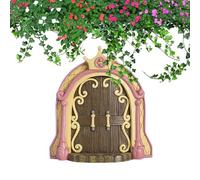 Genérico Miniature Door - Hand Painted Wooden Tree Decor for Gardens and Rooms | Realistic Forest Design with Creepers and Welcome Sign | Magic for Us