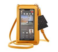 Generico Mobile Phone Bag - Fine Workmanship, Mobile Phone Bag, Shoulder Bag for | Anti-Theft PU Leather Shoulder Bags with Ouch Screen with Compartments for Women, Men, Boys, Girls, Yellow,
