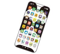 Genérico Mobile Phone with Simulation | Mobile Phone Educational Game with Touch Screen | Rechargeable Bright Lights for Educational Learning