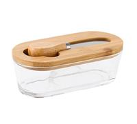 Generico Modern Butter Dish with Integrated Spatula - Transparent Box for Butter and Cheese | 300 ml, Waterproof for Refrigerator, Travel and Picnic, Practical Kitchen Accessory