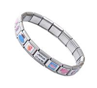 Generico Modular Italian Bracelet | Handmade Stainless Steel Bracelet for Girls - Elegant Accessory for Jewellery Suitable for Weddings and Beach Travel, riferimento alla descrizione, Stainless