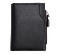 Generico Money Stop Wallet - Vertical Credit Card Holder, Zip Wallets | Compact Card Case Button Mini Men's Coin Compartment , Black, riferimento alla descrizione, Reference description