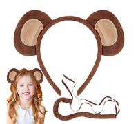 Generico Monkey Ears and Tail - Cotton Headband 54g 19x16cm | Fun Monkey Costume Kit | Comfortable Pet Dress Set for Halloween Party Home Event