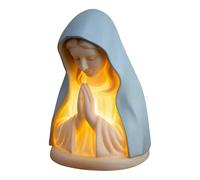 Generico Mother Mary Night Light - Resin Devotional Prayer Figurine 8.5x13.5x8.5cm | Catholic Night Light Blue Veil, Pink in Hand, Warm Glow | Home Decoration, Bedside, A