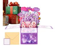 Genérico Mother's Day Cards - Romantic 3D Floral Design Card and Envelope - Card for Mom - for Wife, Daughter, Sister, Friend, Grandma