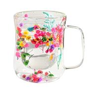 Generico Mughea di Wall Mounted - Coffee Cups in | Coffee Cups | Flower Muffins | Double Wall Tea Cubes by firi | 400ml Glas Tea Cup, Clear Cup, Dried Flowers g
