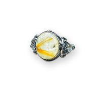Generico Natural Hard Stone Crystal Therapy Energy Minerals Adjustable Ring, Réglable, Metal, Jasper