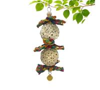 Generico Natural Wood Interactive Foraging and Destruction Toy with Bell Interactive Toy for Macaws Small and Medium Sizes, Insepar Beak Care