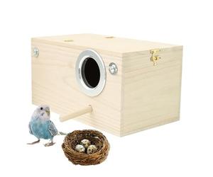 Generico Nesting Box - Wood Bird Nest Nield Bisrd Box Cage Bird House, Birds Nest House in Acrylic Wood Acrying Transparent Finch - Birdine Coupling Boxes in Leon Wood