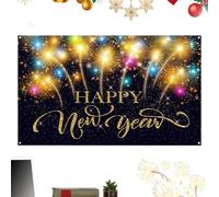 Generico New Year Photo Backdrop | 2D Christmas Decoration 30x5ft - Festive Wall Backdrop for Party Organizers, Content Creators, Small Business, Showcase, Office