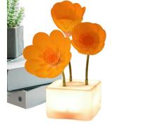 Generico Night Light - Auto Open & Close Lamp | Portable Rechargeable Flower Table Lamp with 3 Levels Brightness, Creative Gift for Saint