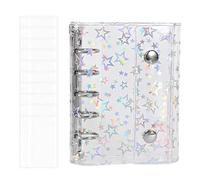 Generico Notebook Organizer Waterproof with Star Pattern 5x3.7x1 Inches, Flipchart Refillable Durable Office Stationery Organizer with Cover Pockets