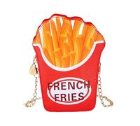 Genérico Novelty Bag - Cute Hamburger Style Cross Body Bag | For School Work Commuting Travel Beach Camping Shopping Dating Walking Overnight, fries, Consulte la descripción