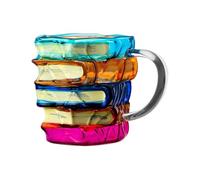 Generico Novelty Coffee Cups - 350 ml Colourful Book Shape, Vintage Bar Glass, Original Design | Mug Picnic Outdoor Water Camping Hiking Adventure Tea Home Party Whisky