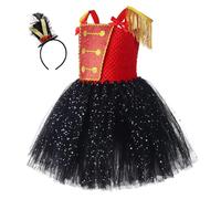Generico Nutcracker Costume Girl - Circus Costume for Halloween with Headband, Clothing for Parties, Travels, Autumn Events, Photo Festivals School and Performances