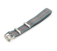 Generico Nylon Elastic G10 Watch Strap with Double Safety Loop Comfort 18 mm 20 mm 22 mm Green Red Yellow Black Grey Orange Beige Blue Military Vintage Army 007, Grey/Orange, 20mm, Born