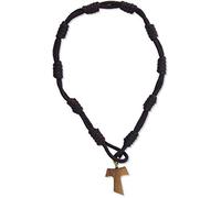 Generico Olive Wood Tau Cross Franciscan Cord Bracelet, Set of 10