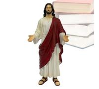 Genérico Open Arms Jesus Statue - Religious Robe Sculpture, Blessing Statuette Decor | Christian Faith for Desk, Prayer, Home, Living Room, Office, us