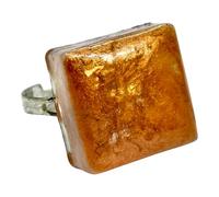 Generico Orange Resin Ring, Square, Gift Box
