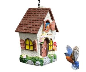 Generico Outdoor Bird Houses - Windproof Shelter 21 cm | Floral Design and Waterproof for Tits - for Robin Tits Swallows Outdoor Garden