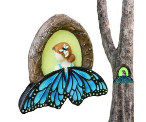 Generico Outdoor Garden Tree Decorations - Fairy Butterfly Getting In The Dark Figure - Resin Statue Outdoor Garden Patio Lawn Fence