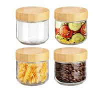 Generico Overnight Oats Container - Premium Modern 4 Jars From, 300ml Wide Opening, Food Storage, Lid Set | Multipurpose Outdoor Indoor Utility Lightweight