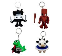 Genérico Pack of 4 Cuties Series Brainrot Italian Memes Baby Keychains - Tung Tung Sahur, Saturn Saturn, Cappuccino Assassino, Crocodilo Euphonium - The Brain Rot cuties from Italian Memes