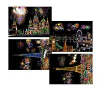 Genérico Paint by Scraping Kit Rainbow Drawing Pads, A4 Card for