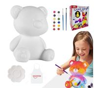 Genérico Paint Your Own Animals Figurine Night Light Kit - Bear Figurines Table Lamp Painting Arts | Kids Arts Crafts Painting Light Kit For Home, Bedroom, Kid Room, Dorm, Shelf